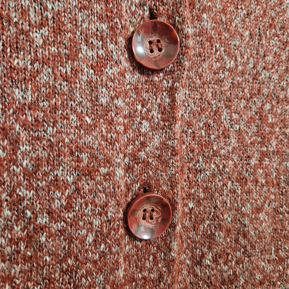 Fever Retro Cardigan Dress Womens Med Red Marled Peter Pan Collar Bell Sleeve - Picture 9 of 11